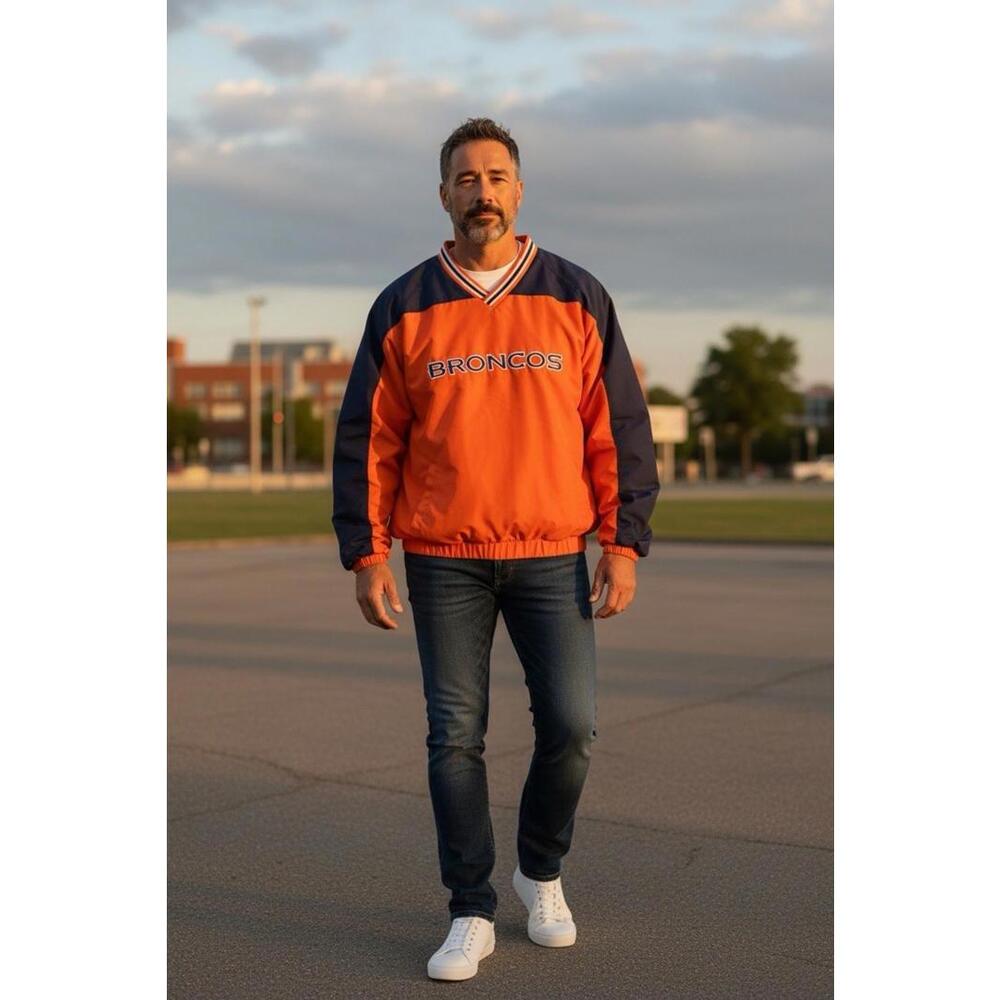 Denver‎ Broncos Men's XL Orange Pullover Sweatshirt NFL Licensed